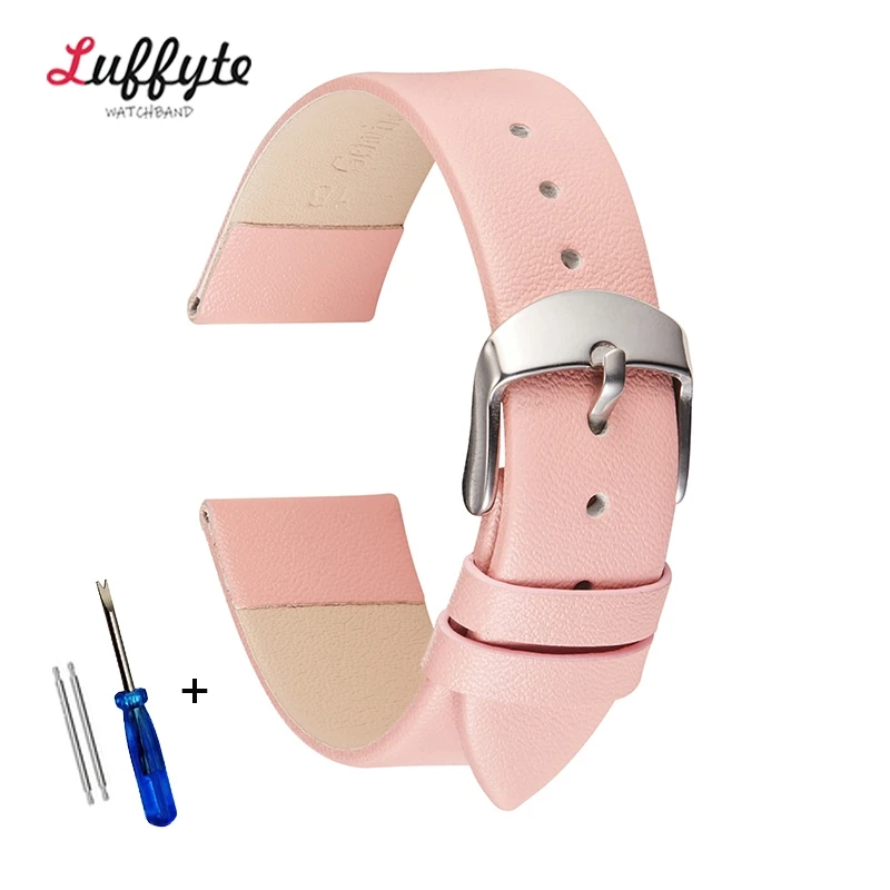 Premium Genuine Leather Ultra-Thin Watch Strap - Soft Cowhide Band in Multiple Sizes