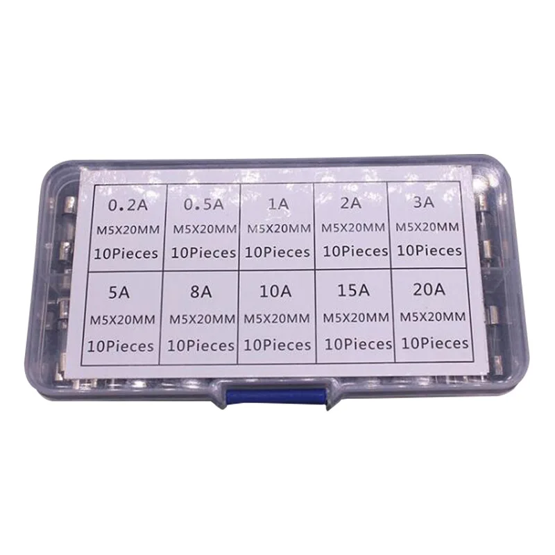 Glass Fuse Kit 100 PCS 5x20 mm 250 V