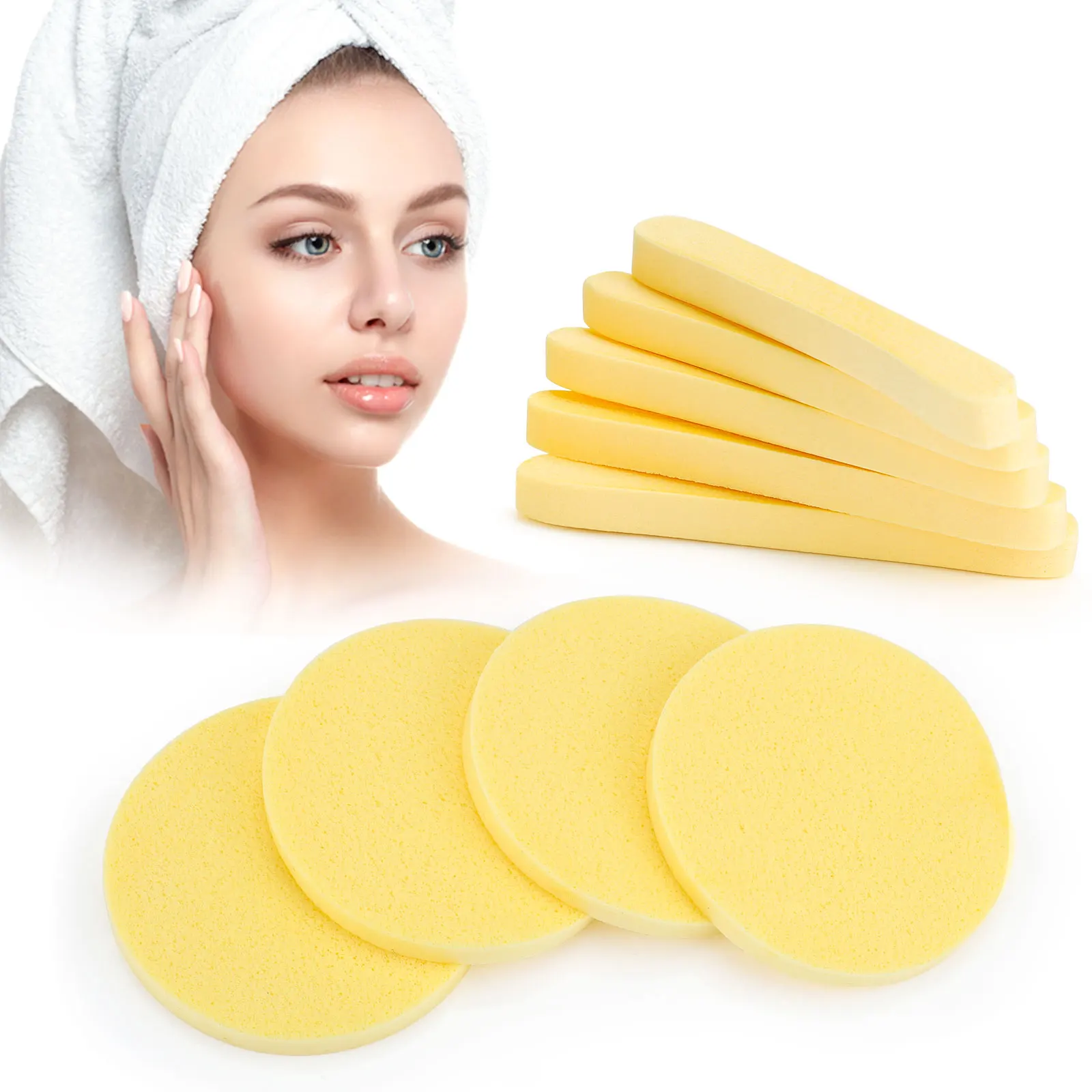 Cosmetic Puff Compressed Cleaning Sponge Facial Clean Washing Pad Sponge Face Care Cleansing Makeup Remover Tools