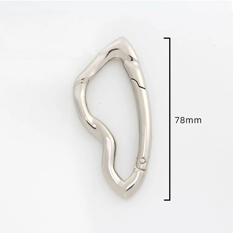 1Pc Irregular Metal Carabiners Spring Keychain For DIY Car Key Chains Punk Bag Women Waist Buckle Keyring Decor Safety Buckle – Detail 1