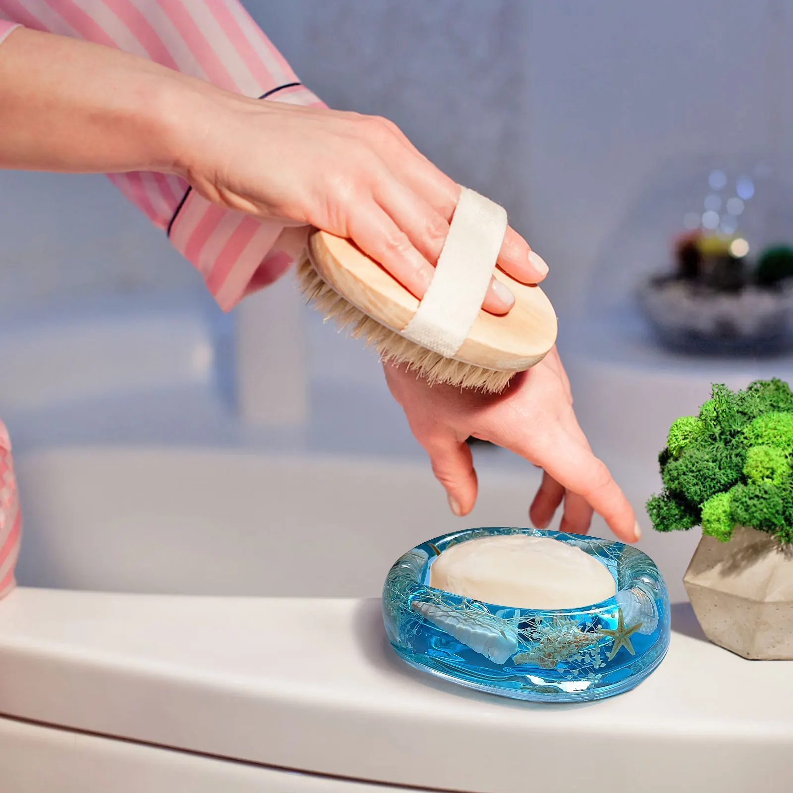 THEYUFA Soap DishSeashell Bar Soap Holder Shower Home Dry Saver for Bathroom Camping Travel Vanity Countertop Gifts