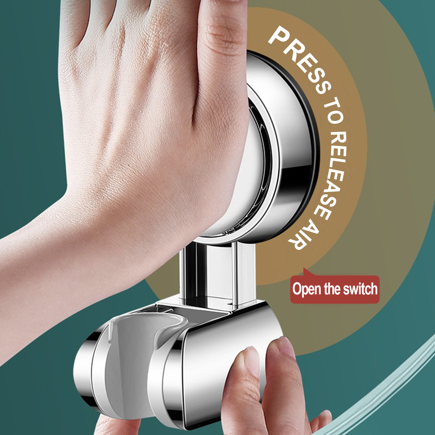 Bathroom wall bracket suction cup shower head bracket, adjustable shower head bracket, can rotate 360 Â°