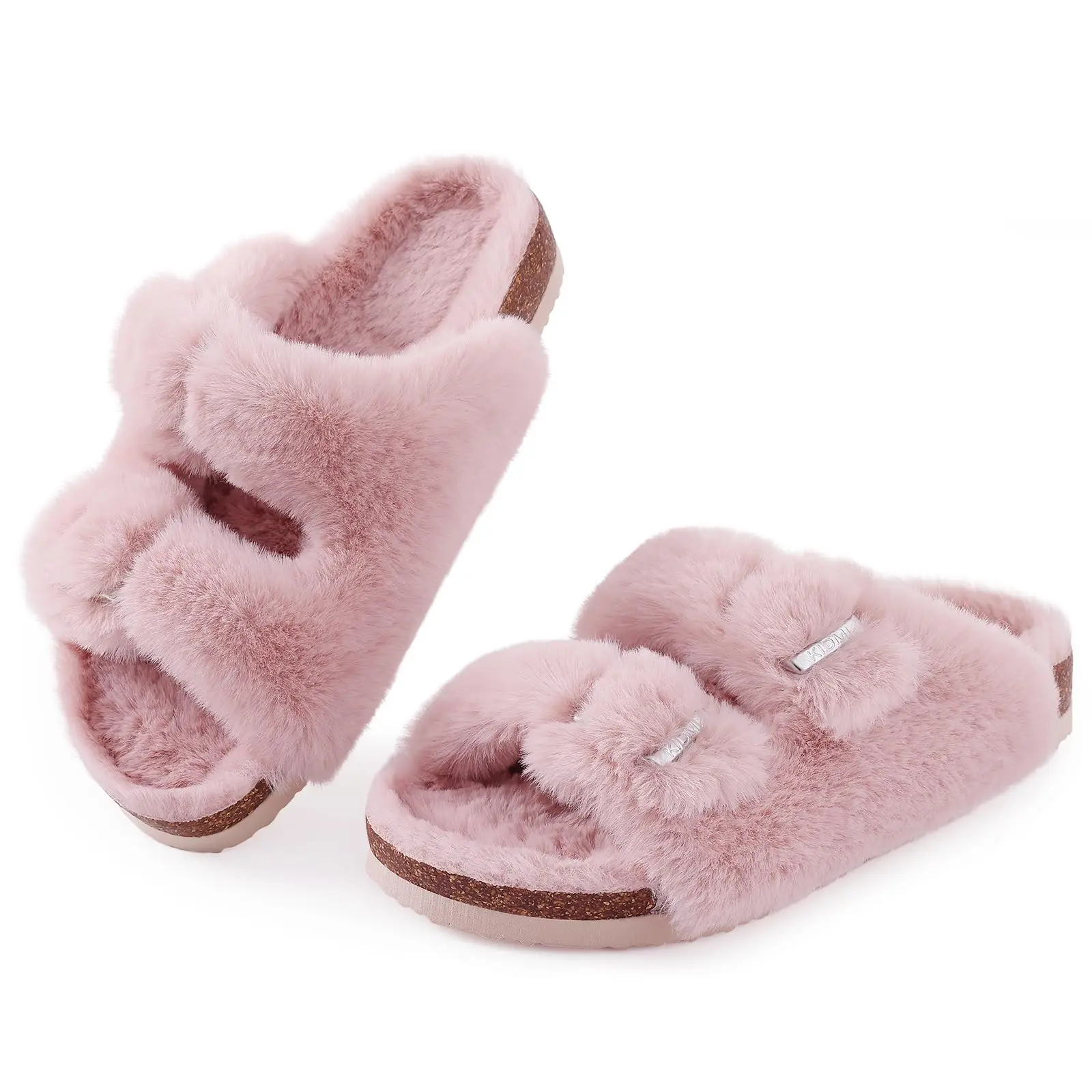 Open Toe Women's Faux Fur Slippers Women's Fuzzy Faux Fur