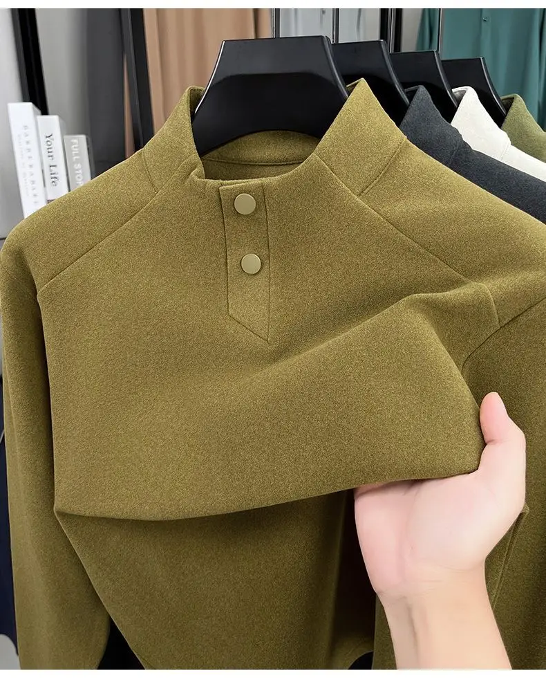 Herbst und Winter Neue männer Sweatshirt Taste Stehkragen Casual Langarm T-shirt Vielseitig Warme Pullover Top – Detail 12