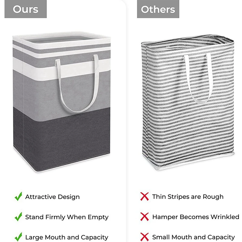 2-Pack Laundry Hamper With Extended Handles For Clothes Toys In The Dorm And Family 4