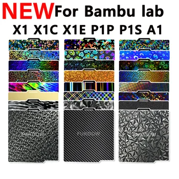 PEO PET Piastra di Costruzione Liscia per Bambu Lab X1C X1 X1E P1P P1S A1 Lamiera di Acciaio Molla Piastra Letto Flessibile per Bambu Labs X1c Heatbed