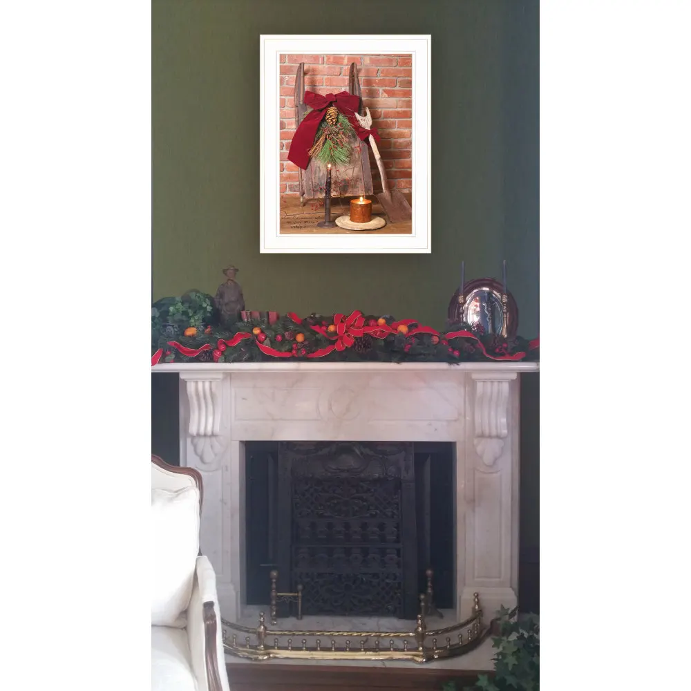 Christmas Live By Ready To Hang Framed Print White Frame Ornaments Artificial Tree Tree New Year's Ornament Gift for Kids