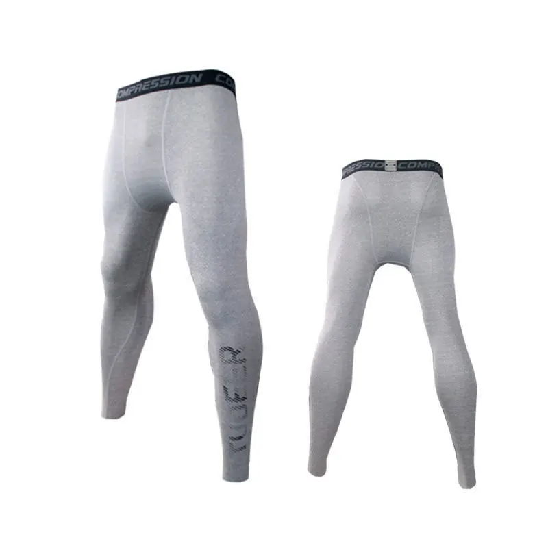 GYM sport fitness workout exercise jogging hiking football basketball tracksuit legging running tights for men boy children male