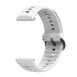 Premium Silicone Replacement Wristband Bracelet for COROS Smartwatch - 22mm/24mm Strap (White)