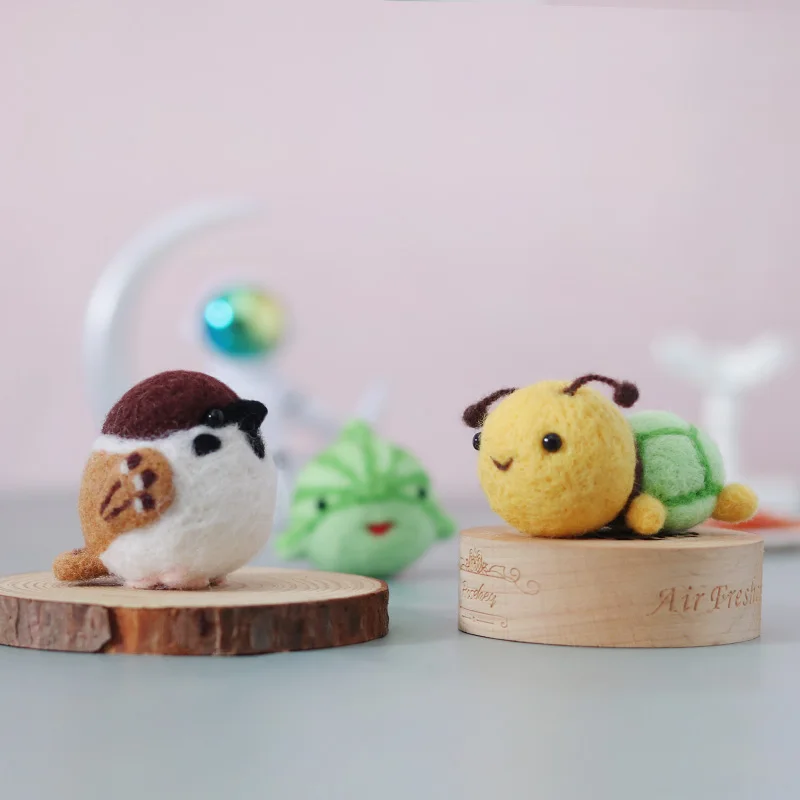 Funny Sparrow Bird Handmade Wool Needle Felting Kit Sparrow Felt Material Kit For Handmade DIY Beginner Gift No Finish