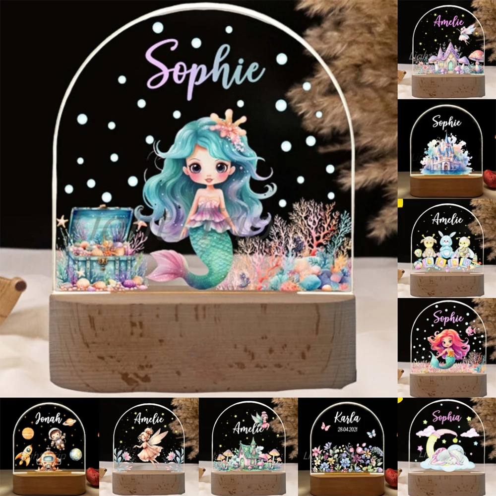 Personalized Children Fairy Lamp Custom Castle 3D Night Light For Kids Tinkebell Bedroom Home Decoration Birthday Christmas Gift