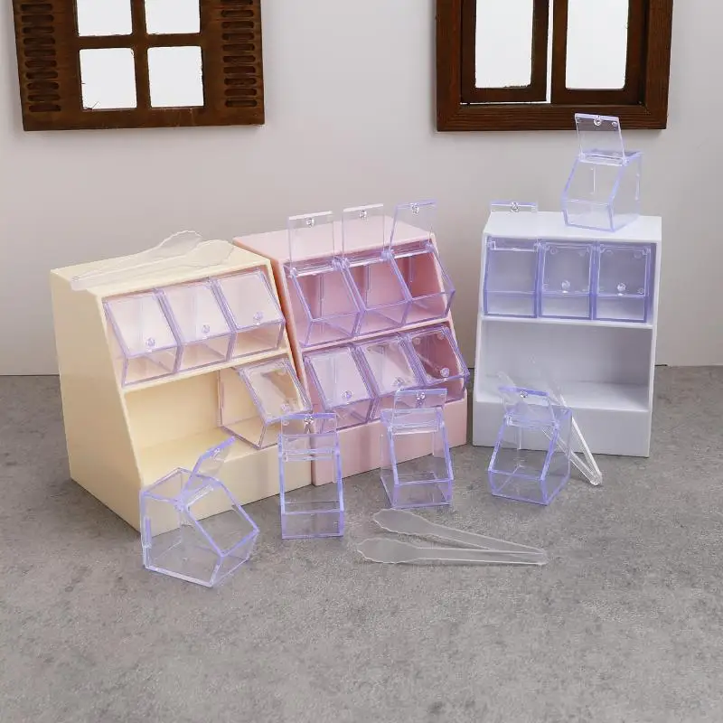 1/12 Dollhouse Simulation Candy Display Rack Drawer Cabinet Model Dollhouse Furniture Decoration Mini Supermarket Scene Ornament