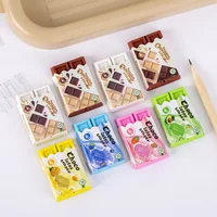 1 Piece Lytwtw's Cute Kawaii Candy Color Rubber Fun Creative Chocolate Eraser Novelty Stationery Office School Supplies 2