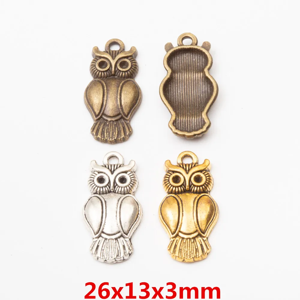 

60pcs owl Craft Supplies Charms Pendants for Crafting Jewelry Findings Making Accessory For DIY Necklace 30
