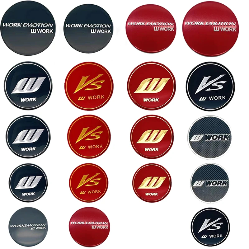 Wheel Center Hub Cap Sticker 4PCS/Lot 64.5MM 56MM 50MM 45MMM WORKE MOTION Car Wheel Center Hub Cap Sticker Car Badge Emblem Sticker