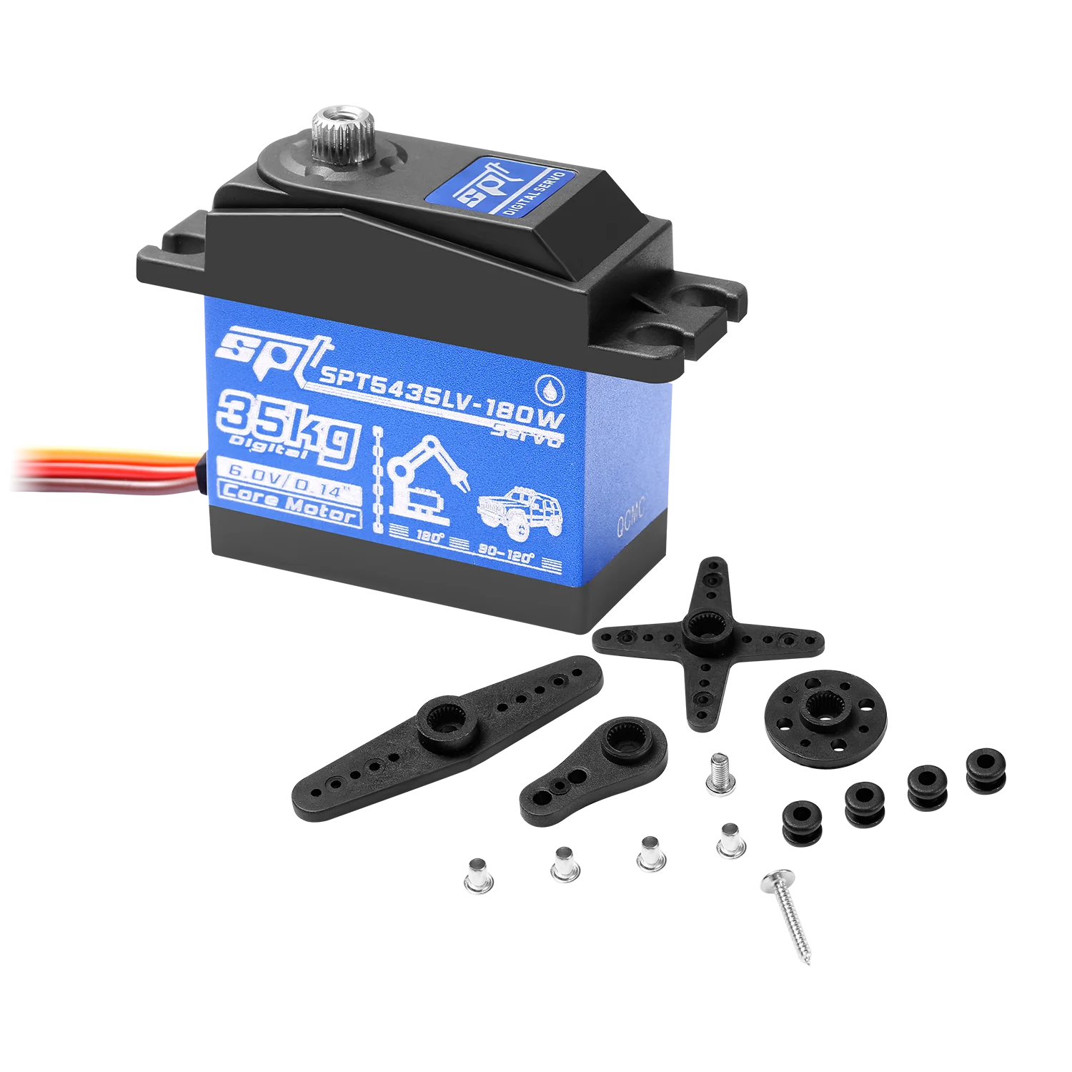 High-Torque Waterproof Metal Gear Digital Servo with 180° Rotation and 25T Arm