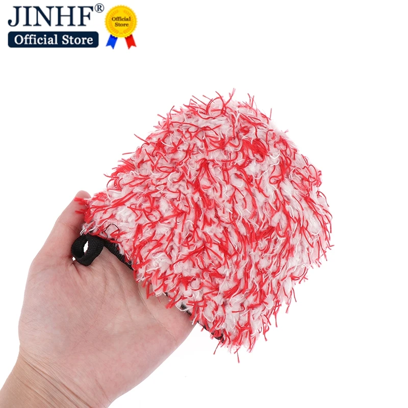 1Pc Shag-pile Microfiber Car Wash Glove Double-Side Finger Pocket Car Wheel Wash Mitt for Cleaning Auto Detailing