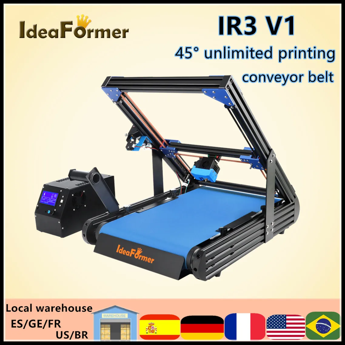 Ideaformer Ir3 V1 3d Printer Fdm 250*250mm Infinite Zaxis Printing