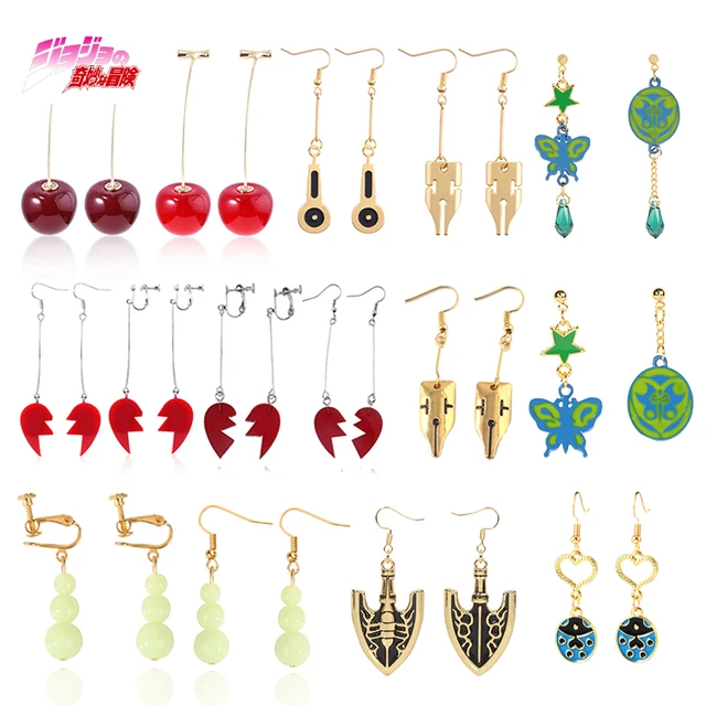 New Anime JoJo's Bizarre Adventure Cosplay Earrings Giorno Giovanna  Cosplay Eardrop Earring Ladybird For Women Men Jewelry - AliExpress