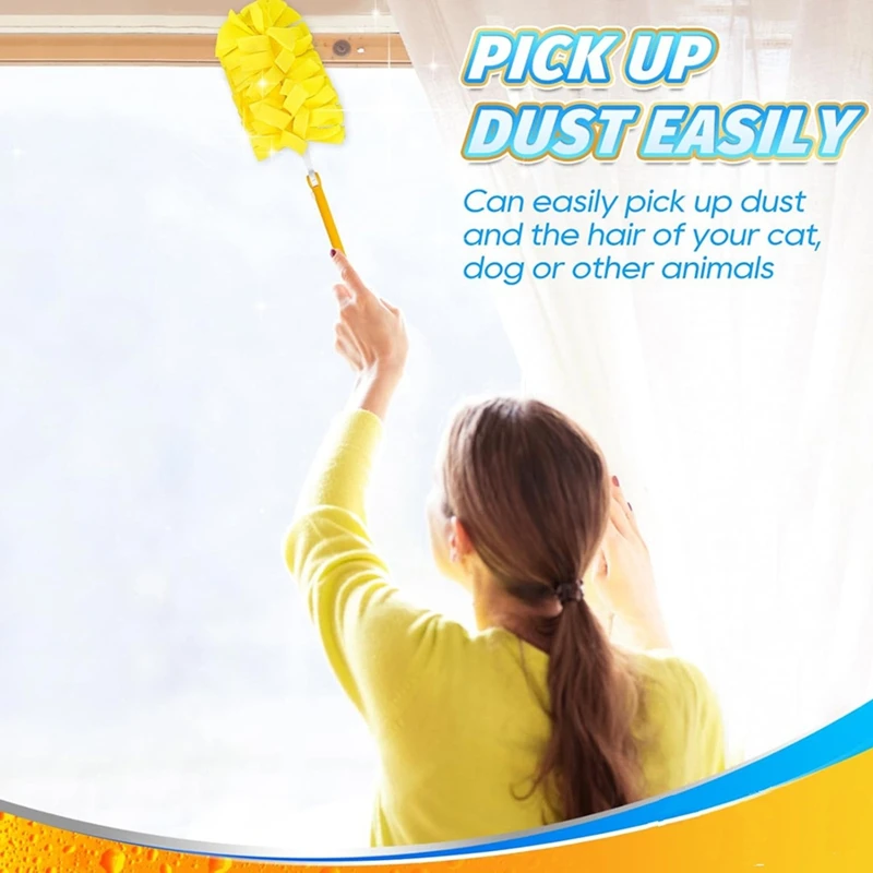 L99A-Duster Refill For Swiffer Duster Extended Handle-Reusable Heavy Duty Dusters Refills 360 For Swiffer Duster Handle