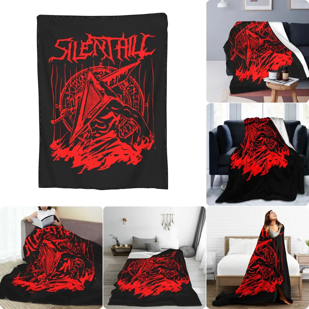 Silent Red Thing Silent Hill Pyramid Head Film Horror Ultra-Soft Micro Fleece Coperta Calore