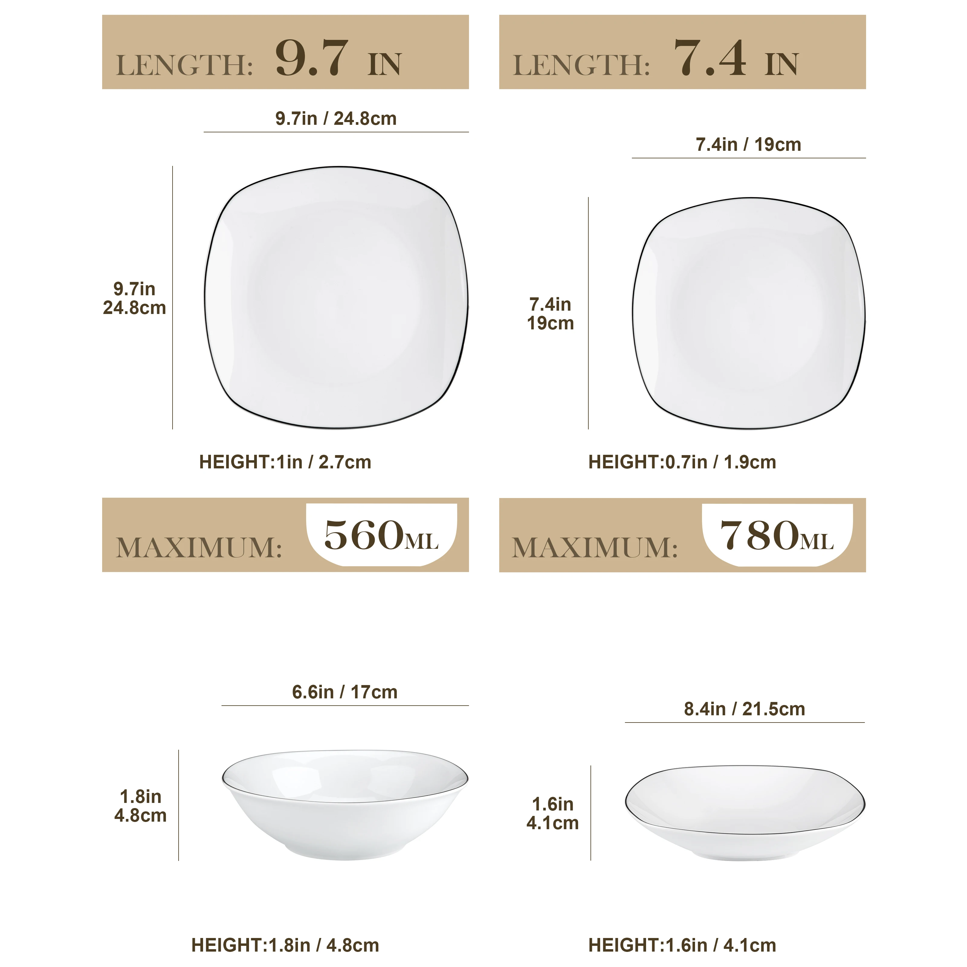 MALACASA Elisa Porcelain Dinnerware Set (Service for 6) - On Sale