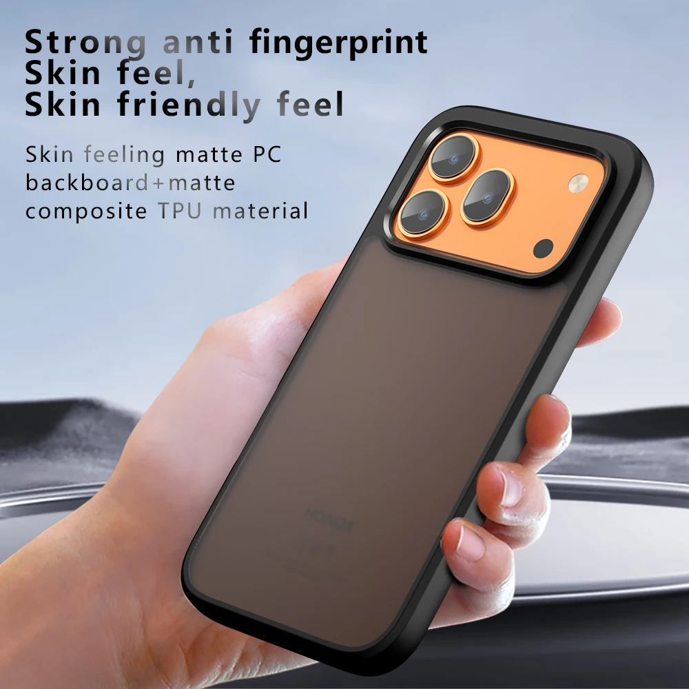 Shockproof Hard PC+Silicone Phone Case with Clear & Matte Back Cover