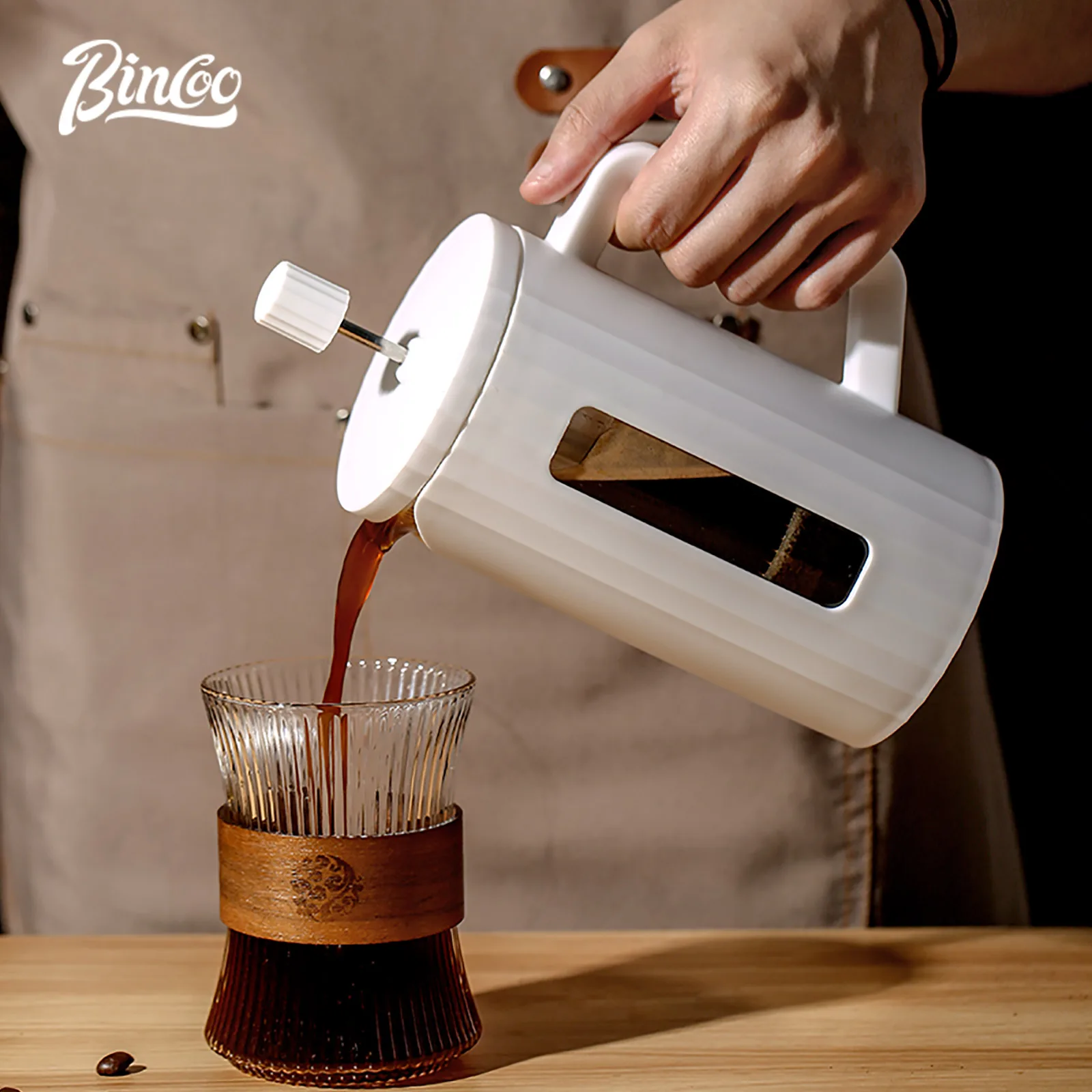 Bincoo 600 مللي القهوة الفرنسية الصحافة وعاء صانع...