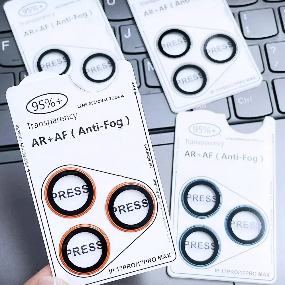 3D Titanium Color Metal Ring Lens Tempered Glass Camera Protector (1-3 Pieces)