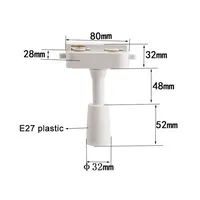 1/5/10/20pcs Lot Adjustable Mini E27 track light,Black White 1 Phase 2 Wire Simple Bulb Changeable E26 Plastic Rail Lighting 2