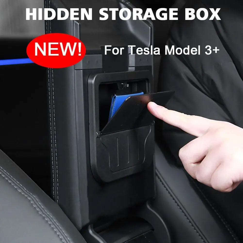

Подлокотник для Tesla New Model 3 +, органайзер для центральной консоли, скрытый подлокотник для хранения для модели 3 Highland 2024