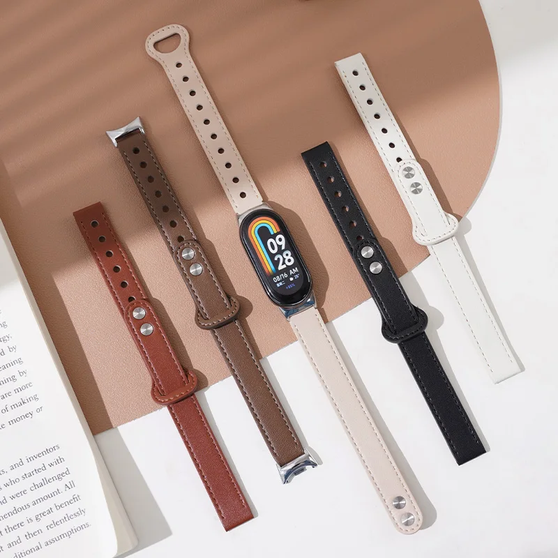 Skin-Friendly Leather Strap for Smart Bands - Breathable Watchband Accessory