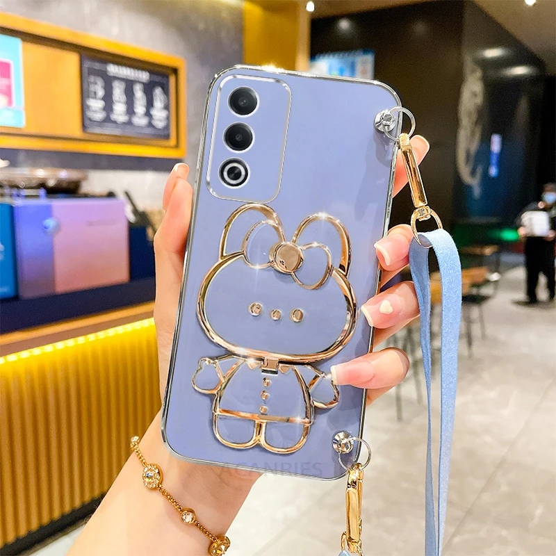 Crossbody Mirror Holder Silicone Case with Lanyard Strap - Shockproof Stand Cover