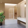 43 in.  W * 58 in.  H Frameless Folding Shower Doors for Bathtub, 1/4" (6mm) Thick SGCC Tempered Glass Door 1