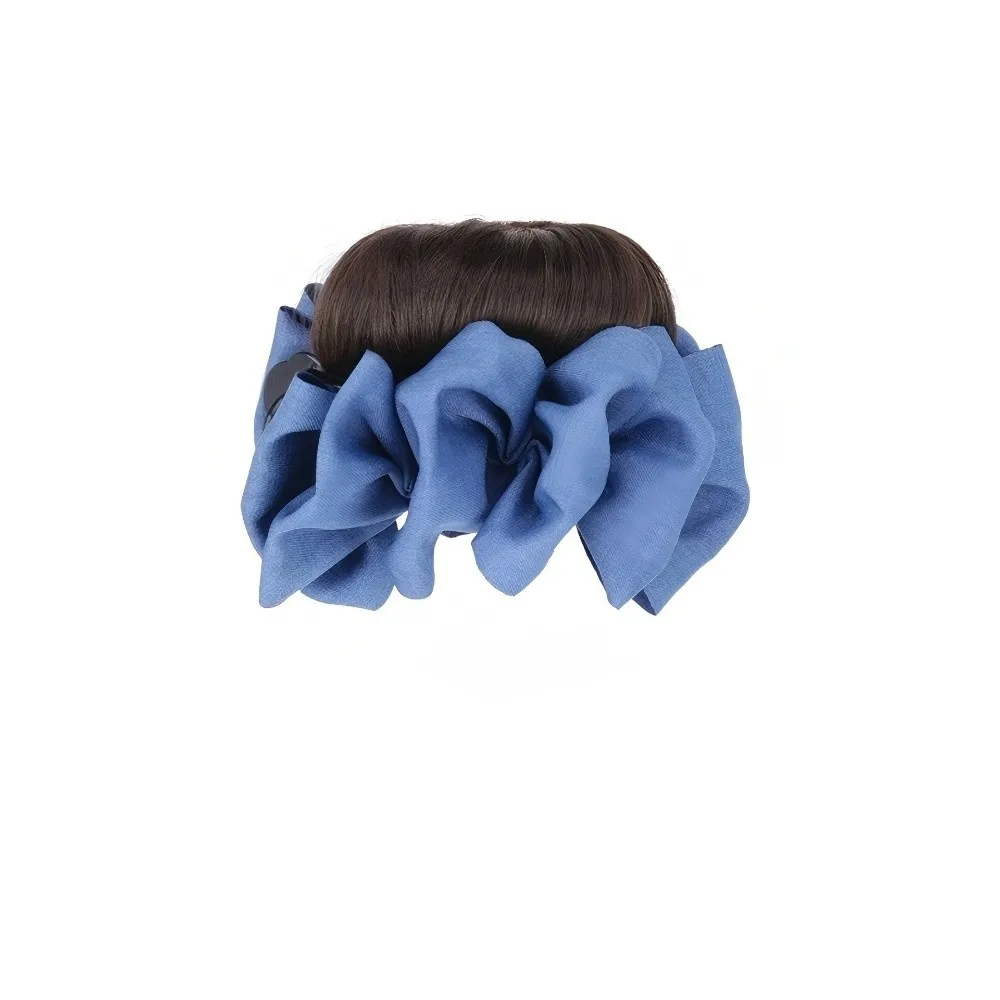 Neue synthetische Haarknoten Klaue Clip Schleife Band Perücke Haarspange flauschig schwarz Haarteil Frauen – Detail 11