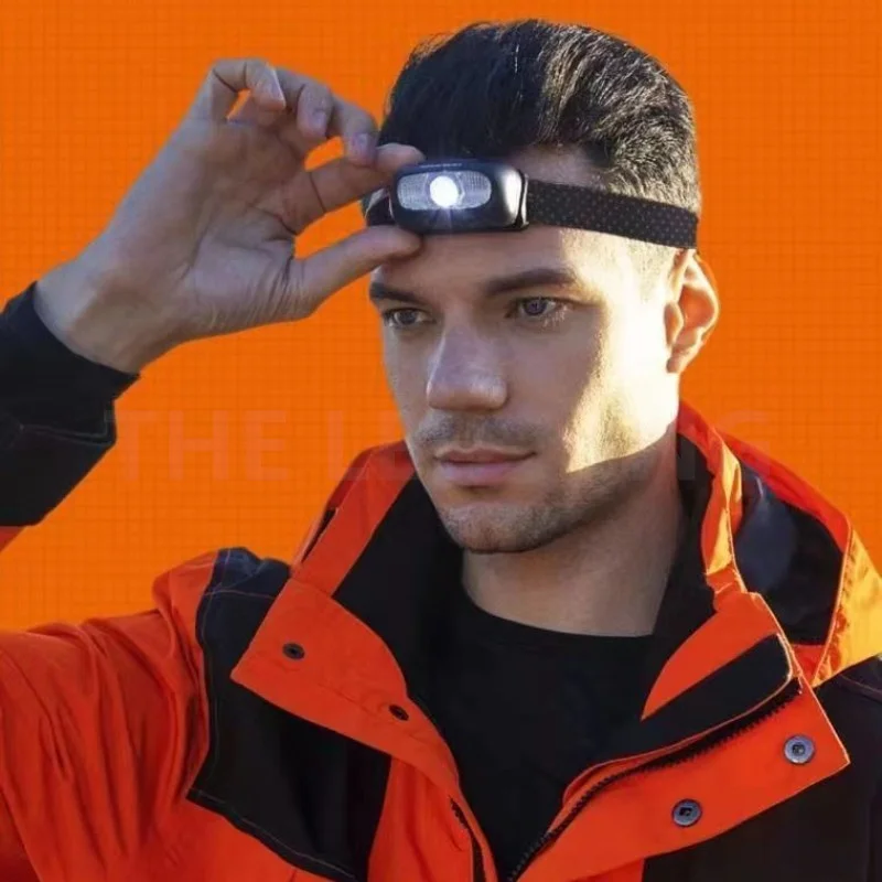 Mini LED Headlamp 6000LM With Body Motion Sensor USB Rechargeable Headlight white+red Mode Camping Flashlight led headlamp head lamp led headlight