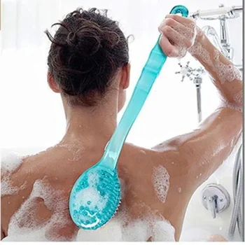 Spazzola da bagno Schiena Corpo Bagno Doccia Spugna Spazzole Scrubber con manico Scrub esfoliante Massaggiatore per la pelle Spazzola da bagno esfoliante