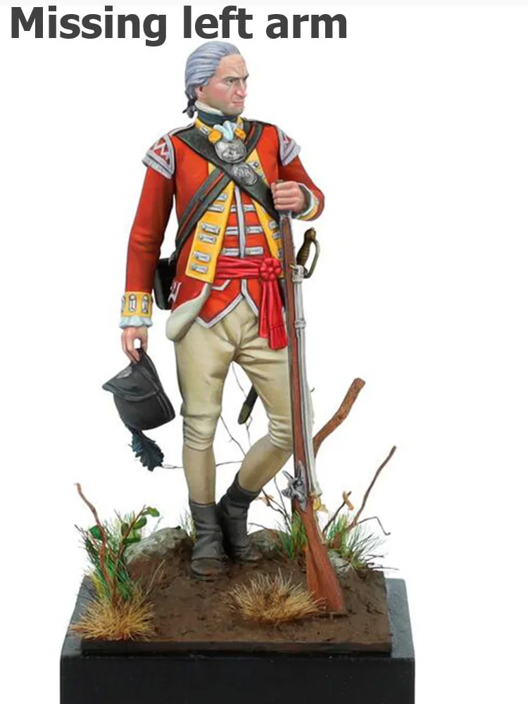 Unmontierter 1/24 antiker Freiheitsjäger, britisches Regiment der Fußfigur, Miniaturmodellbausätze aus Kunstharz, unbemalt