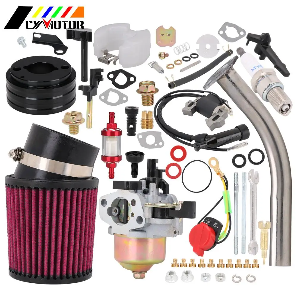 

Motorcycle Carburetor Carb Air Filter Adapter Exhaust Pipe Fuel Pipe Gasket Kit For Honda GX160 GX200 GX 6.5 Hp Go Kart Kit Bike