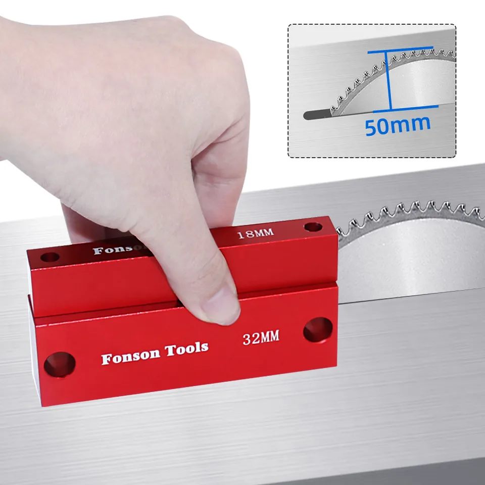 17-Piece Height Gauge Block Set – Aluminum Setup Bars For Router & Table Saw, Red Anodized, Woodworking Measuring Tool