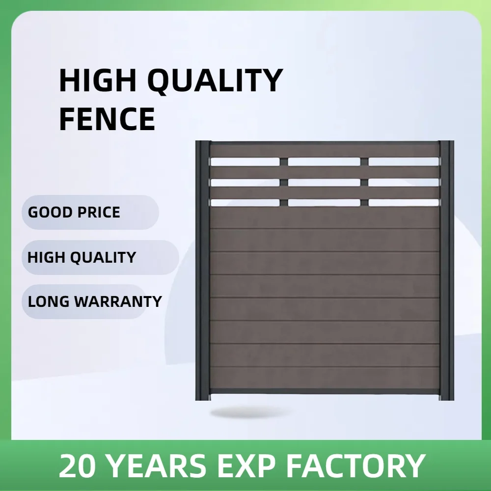 Green Aluminium Wpc Garden Fence Boards Waterproof Garden Aluminum Wpc Composite Fence Outdoor Panels Post For Home