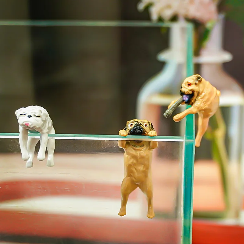 Creative Dog Ornaments for Aquarium PVC Kawaii Cartoon Dogs Climbing Dogs Fish Tank Wall Landscaping Decoration fish tank ornaments mini landscape ornaments fish tank decorations aquarium ornaments