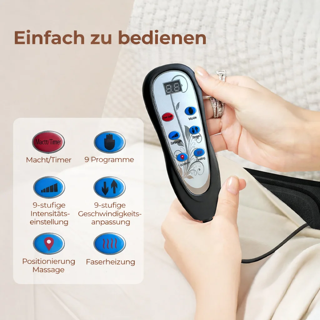 Massage-Sitzkissen mit Heizfunktion, Ganzkörper-Vibration, Rückenmassage-Sitzkissen für Männer & Frauen, Verwendung zu Hause, im Büro, im Auto, Geschenk – Detail 6