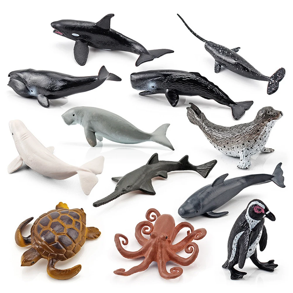 

12Pcs Mini Sea Educational Toys For Kids Plastic Simulation Marine Animals Figurines Model Home Desktop Decoration