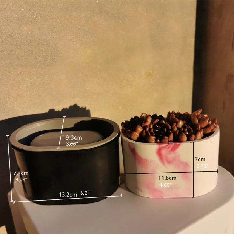 Flower Pot Mold Silicone Succulent Flowerpot Plant Vintage Mould Concrete Cement NEW