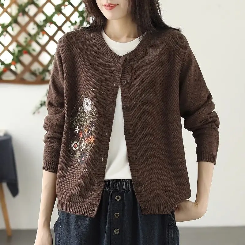 Autumn Winter Vintage Embroidery Cardigan - image8