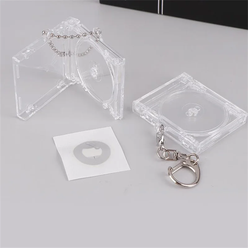 새로운 1개 미니 NFC 기능성 CD 디스크 케이스 키체인 주변기기 기념 앨범 키홀더 DIY 백팩 펜던트용 ?