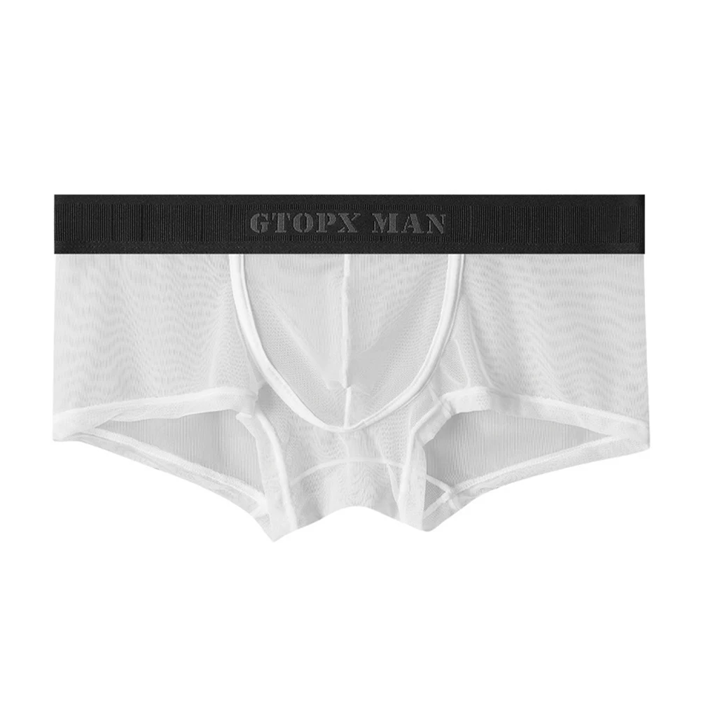 Sexy Mens Briefs Mesh See-through Pouch Boxer Bikini  Convex Pouch Underwear Soft Breathable High Quality Boxershorts Gift