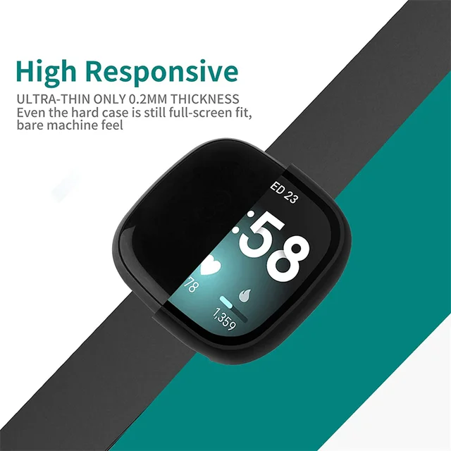 BoLuo 2 Pcs Screen Protector Cover Per Fitbit Versa Lite,Morbida - Foto 5