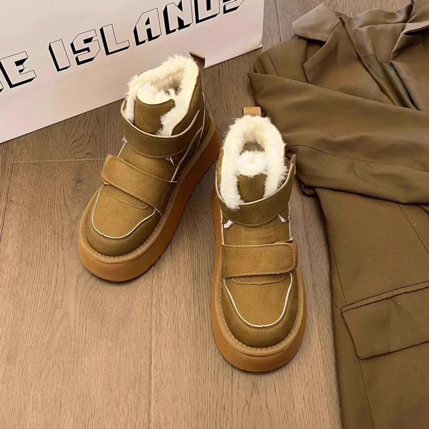 2024 New Arrived Women Snow Shoes Black Women Ankle Boots Solid Ladies Shoes For Female Warm Plush Winter Fashion Casual Shoes